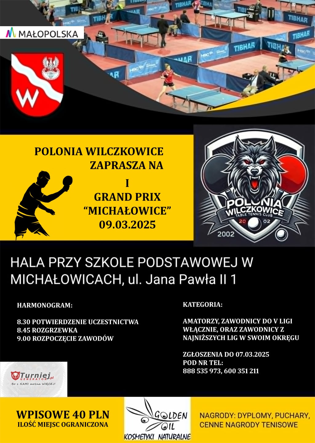 Plakat turnieju I GRANDPRIX MICHAŁOWIC