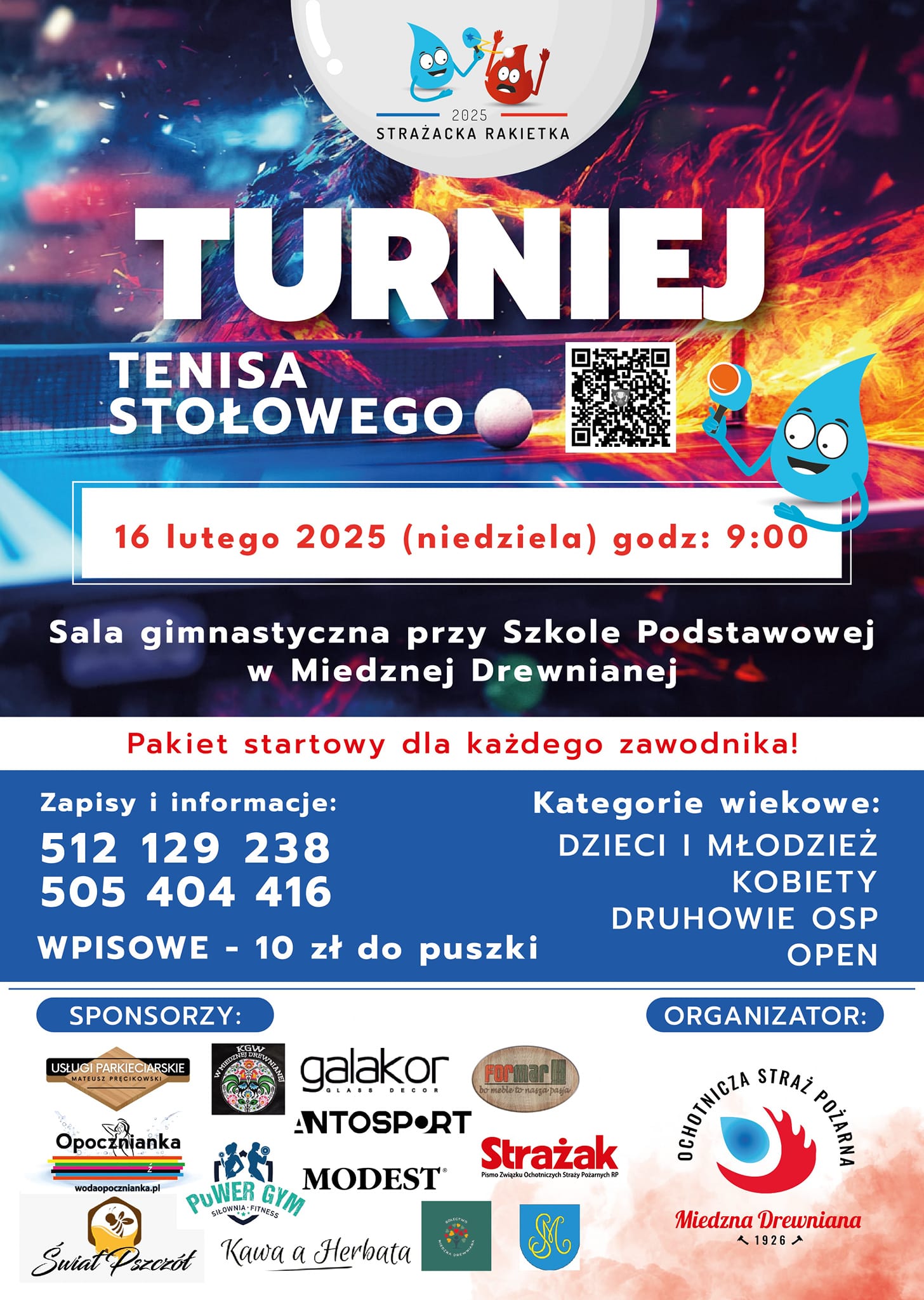 Plakat turnieju Strażacka rakietka