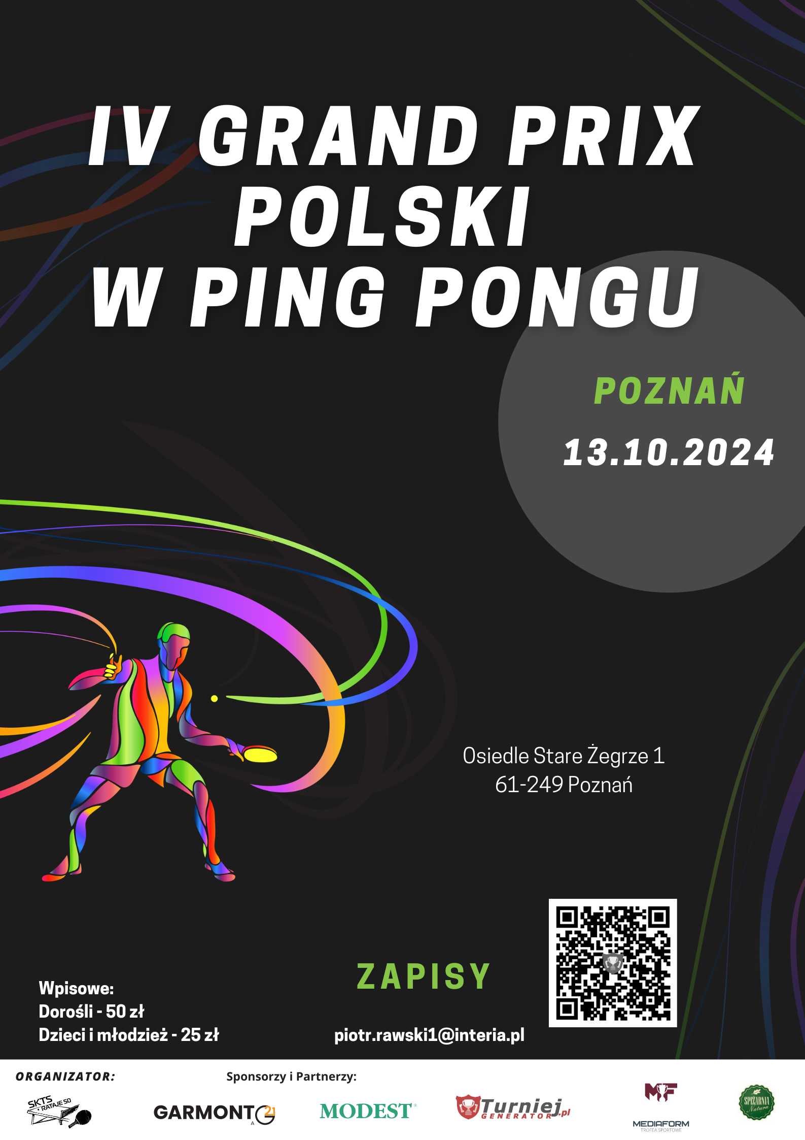 Plakat turnieju IV Grand Prix Polski w Ping Pongu